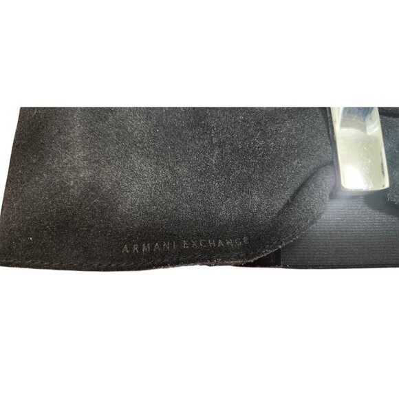 Armani Exchange XS/S Black Suede Leather Elastic Waist Belt Silver Hardware main image 7